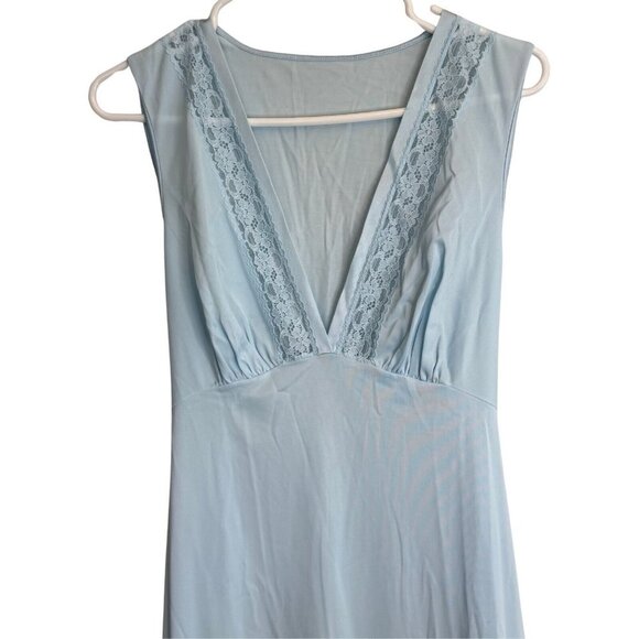 Henson Kickernick Sky Blue Vintage Nylon Tricot Lingerie Gown - Size Small - Picture 2 of 6